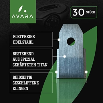 AVARA Mähroboter Messer - Ersatzklingen Husqvarna Mähroboter - innovative Schrauben - für Rasenroboter Automower von Husqvarna , Gardena, Yard Force - 30 Stück - 2