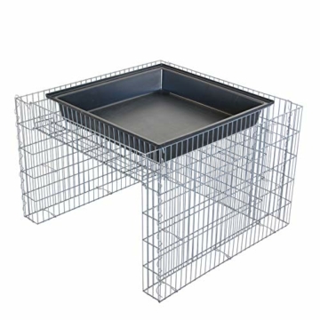 bellissa - Gabionen Mähroboter-Garage - 97296 - Bepflanzbare Rasenmäher-Garage mit Pflanzschale - 75x75x53 cm - 4