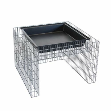 bellissa - Gabionen Mähroboter-Garage - 97296 - Bepflanzbare Rasenmäher-Garage mit Pflanzschale - 75x75x53 cm - 5