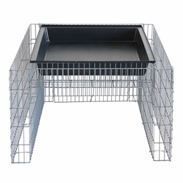 bellissa - Gabionen Mähroboter-Garage - 97296 - Bepflanzbare Rasenmäher-Garage mit Pflanzschale - 75x75x53 cm - 6