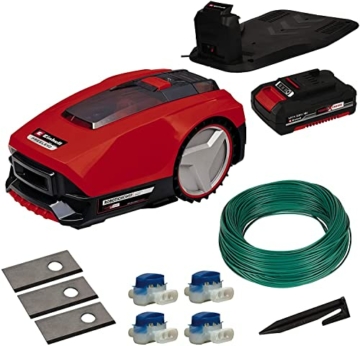 Einhell Mähroboter FREELEXO 350 Power X-Change (Li-Ion, Second-Area-Modus, bis 35% Steigung, für 350 m² Rasenfläche geeignet, Stoß-/Kipp-/Hebe-/Regensensor, inkl. Installations Kit) - 1
