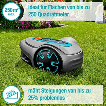 Gardena Mähroboter SILENO minimo 250 m²: intelligenter Rasenmäher mit optimaler Konnektivität, mit Gardena Bluetooth® App programmierbar, DE-Version (15201-20) - 2