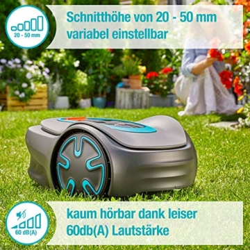 Gardena Mähroboter SILENO minimo 250 m²: intelligenter Rasenmäher mit optimaler Konnektivität, mit Gardena Bluetooth® App programmierbar, DE-Version (15201-20) - 3
