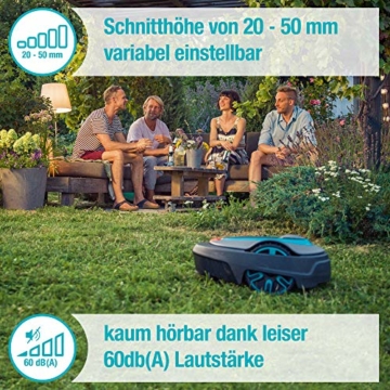 Gardena SILENO city 300: Mähroboter bis 300 m² Rasenfläche, Bluetooth-App bedienbar, Schnitthöhe 20 - 50 mm, LCD Display, Diebstahlschutz, inkl. Begrenzungskabel, Haken und Verbinder (15005-47) - 3