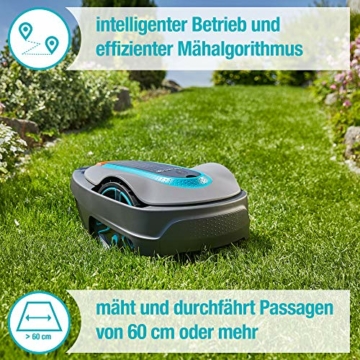 GARDENA SILENO city: Mähroboter bis 250 m² Rasenfläche, Bluetooth-App bedienbar, Schnitthöhe 20 - 50 mm, LCD Display, Diebstahlschutz, inkl. Begrenzungskabel/Haken, (15001-20), DE-Version - 5