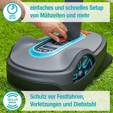 Gardena SILENO life: Mähroboter für Rasenflächen bis 750 m², Bluetooth-App bedienbar, Easy-Passage-Funktion, mit 57 db(A) sehr leise, Steigungen bis zu 35 Prozent, mäht bei jedem Wetter (15101-20) - 6