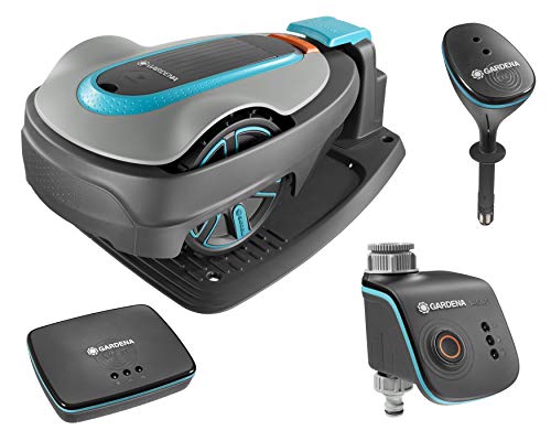 Gardena smart system Start-Set: Mähroboter smart SILENO city bis 500 m² Rasenfläche, Bewässerungscomputer smart Water Control, smart Sensor (19200-20) - 1