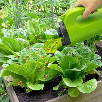 Housekeeps Handstreuer, ganzjährig einsetzbares Streugerät für Dünger, Rasensamen, Splitt & Streusalz, Ganzjahresstreuer mit gleichmäßigem Fächerauslauf-Verteiler, Garten Saatgutverteiler, 2 l - 9