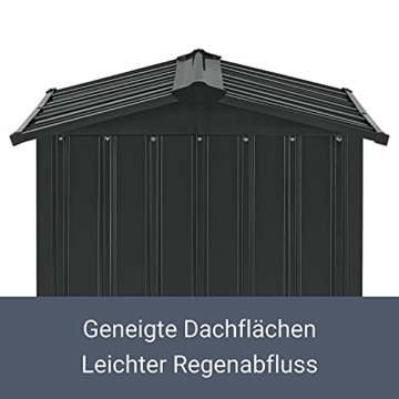 Juskys Metall Mähroboter Garage mit Satteldach - 86 × 98 × 63 cm - Sonnen- & Regenschutz für Rasenmäher — anthrazit - Rasenroboter Carport - 6