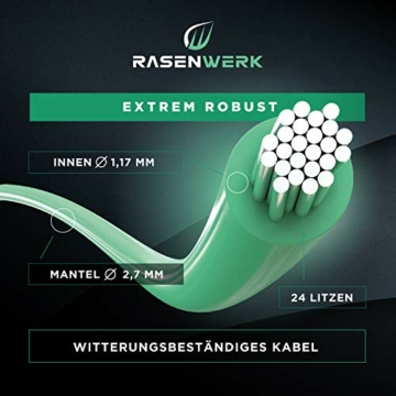 RASENWERK® - Universal Begrenzungskabel für Mähroboter - Begrenzungsdraht für Rasenmäher - Draht aus verzinntem Kupfer - Rasenroboter Zubehör Ø2,7mm - 150m - 3