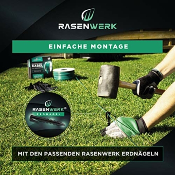 RASENWERK® - Universal Begrenzungskabel für Mähroboter - Begrenzungsdraht für Rasenmäher - Draht aus verzinntem Kupfer - Rasenroboter Zubehör Ø2,7mm - 150m - 6