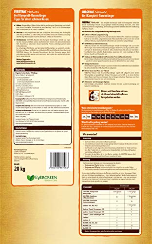 Substral Naturen 6in1 Komplett Rasendünger, mit Sofort und Langzeitwirkung mit Extra Kalk und Kalium, 270 m², 20 kg - 9