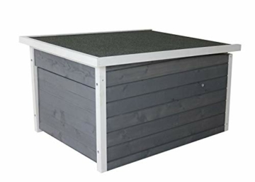 SunnyDeals Rasenroboter-Garage, Rasenmäher Haus für selbstfahrende Rasenmähroboter, Holz grau-weiß - 2