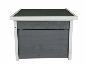 SunnyDeals Rasenroboter-Garage, Rasenmäher Haus für selbstfahrende Rasenmähroboter, Holz grau-weiß - 3