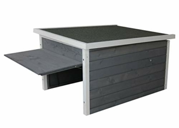 SunnyDeals Rasenroboter-Garage, Rasenmäher Haus für selbstfahrende Rasenmähroboter, Holz grau-weiß - 1