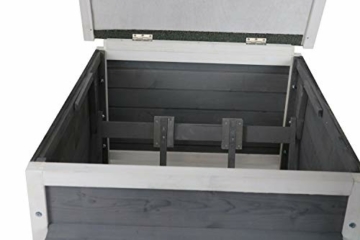 SunnyDeals Rasenroboter-Garage, Rasenmäher Haus für selbstfahrende Rasenmähroboter, Holz grau-weiß - 5