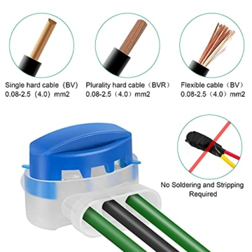 Supamz Kabelverbinder, 20 Stücke Kabelverbinder for Mähroboter Rasenroboter Rasenmäher Automower 314 Wasserdicht Kabelklemmen Anschlussklemmen Kabel Verbinder für Gardena Mähroboter - 5