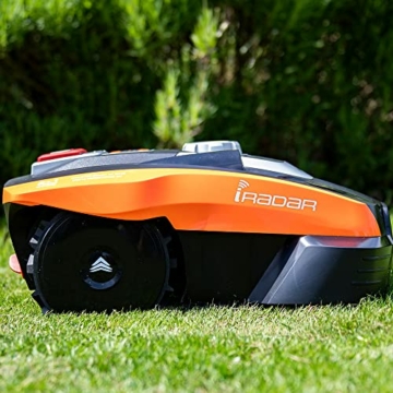 Yard Force Mähroboter COMPACT 280R, geeignet für Rasenflächen bis zu 300 qm-mit iRadar Ultraschallsensor, Kantenschneide-Funktion, Regensensor und bürstenloser Motor, 20 V, schwarz/orange - 3