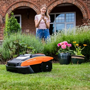 Yard Force Mähroboter COMPACT 280R, geeignet für Rasenflächen bis zu 300 qm-mit iRadar Ultraschallsensor, Kantenschneide-Funktion, Regensensor und bürstenloser Motor, 20 V, schwarz/orange - 5