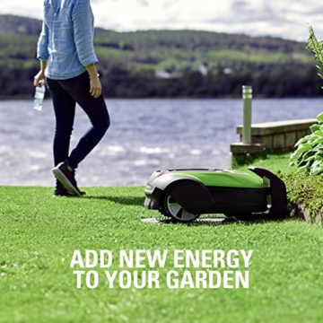 Greenworks Mähroboter Optimow 10 GRL110 (Akku-Rasenmäher selbstfahrend bis 1000m² smart GreenGuide app bis 35% Steigung 20-60mm Schnitthöhe bis zu 70min Mähzeit besonders leise mit Ladestation) - 6
