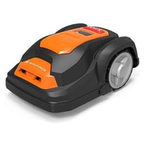 Yard Force Mähroboter SA900ECO, geeignet für Rasenflächen bis zu 900 qm, Kantenschneide-Funktion, Regensensor und bürstenloser Motor, 28 V, schwarz/orange - 1